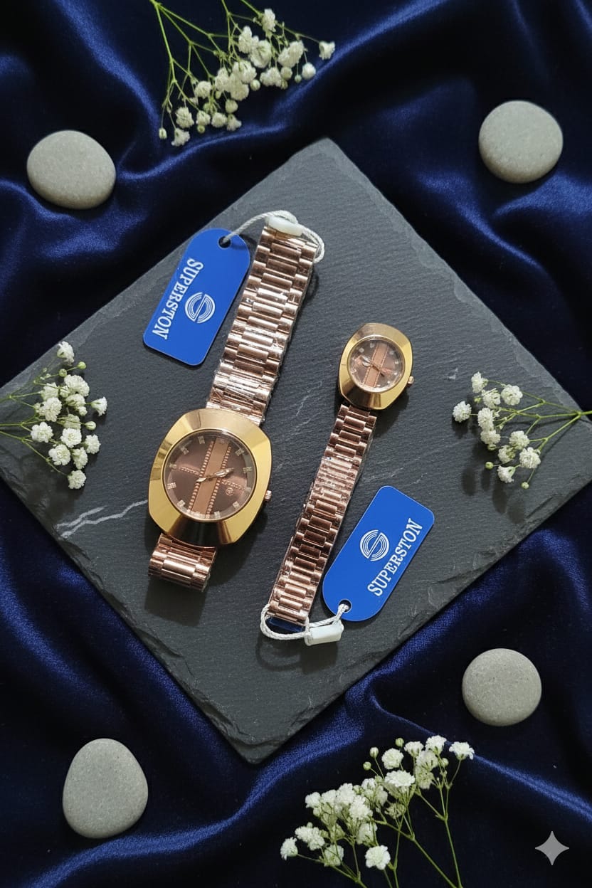 Couple Watches Golden Chain